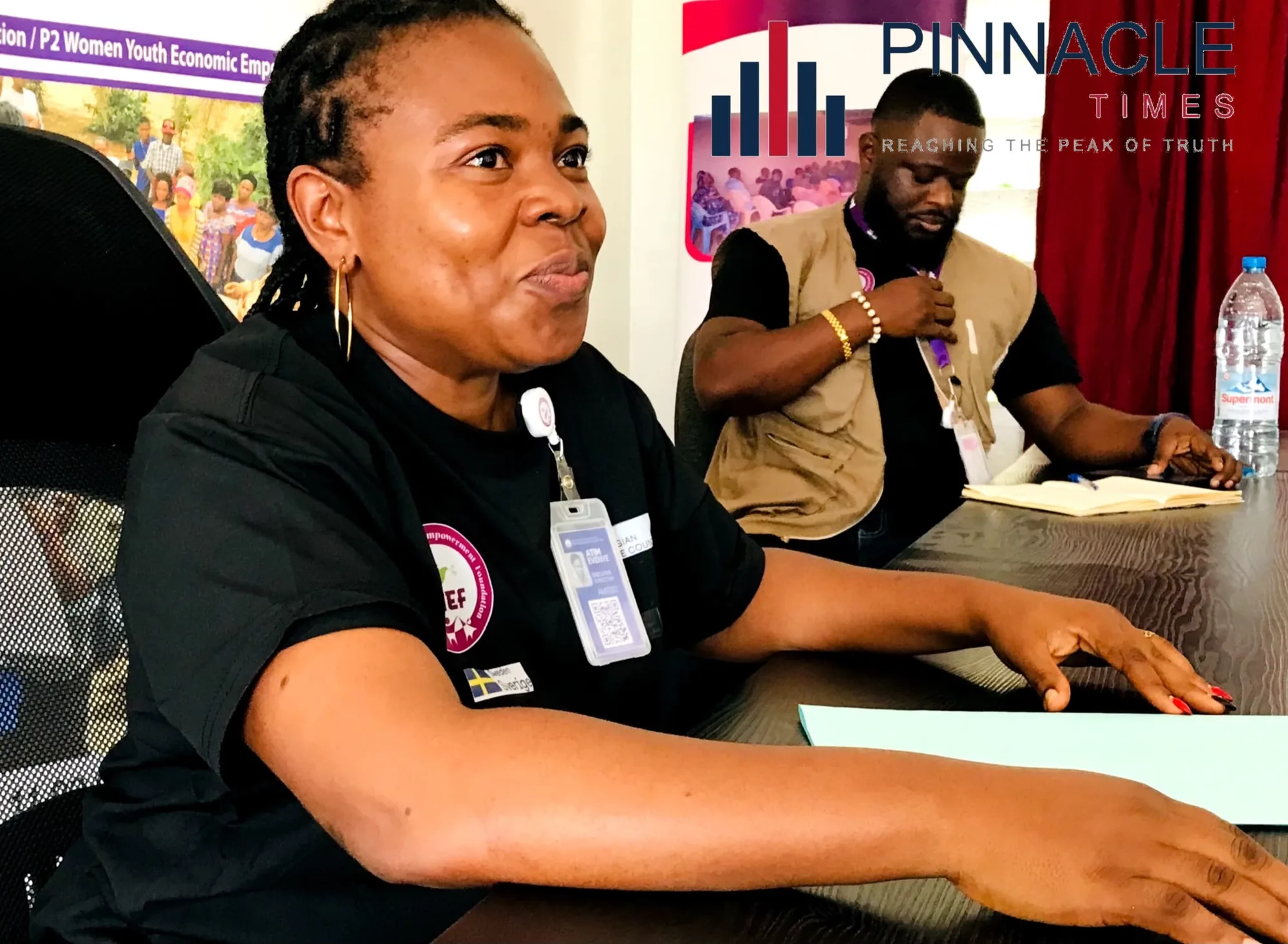 Atim Evenye Executive Director Authentique Memorial Empowerment Foundation (AMEF) Cameroon. Addressing Humanitarian Workers, Administration and the press in Kumba on Wednesday 19th August, 2026 during the World humanitarian  day celebration