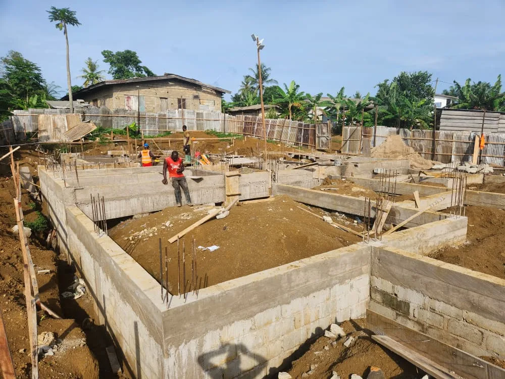 Construction of a building foundation by Ewnaghi Construction company.