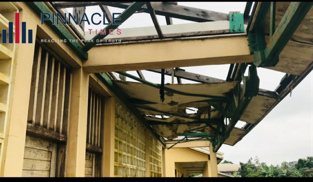 State of the structure after it was vandalized